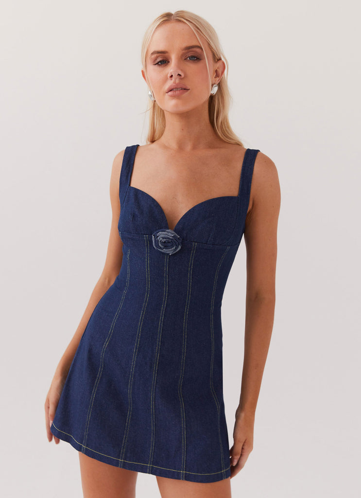 Mini robe en jean Rosalia Indigo