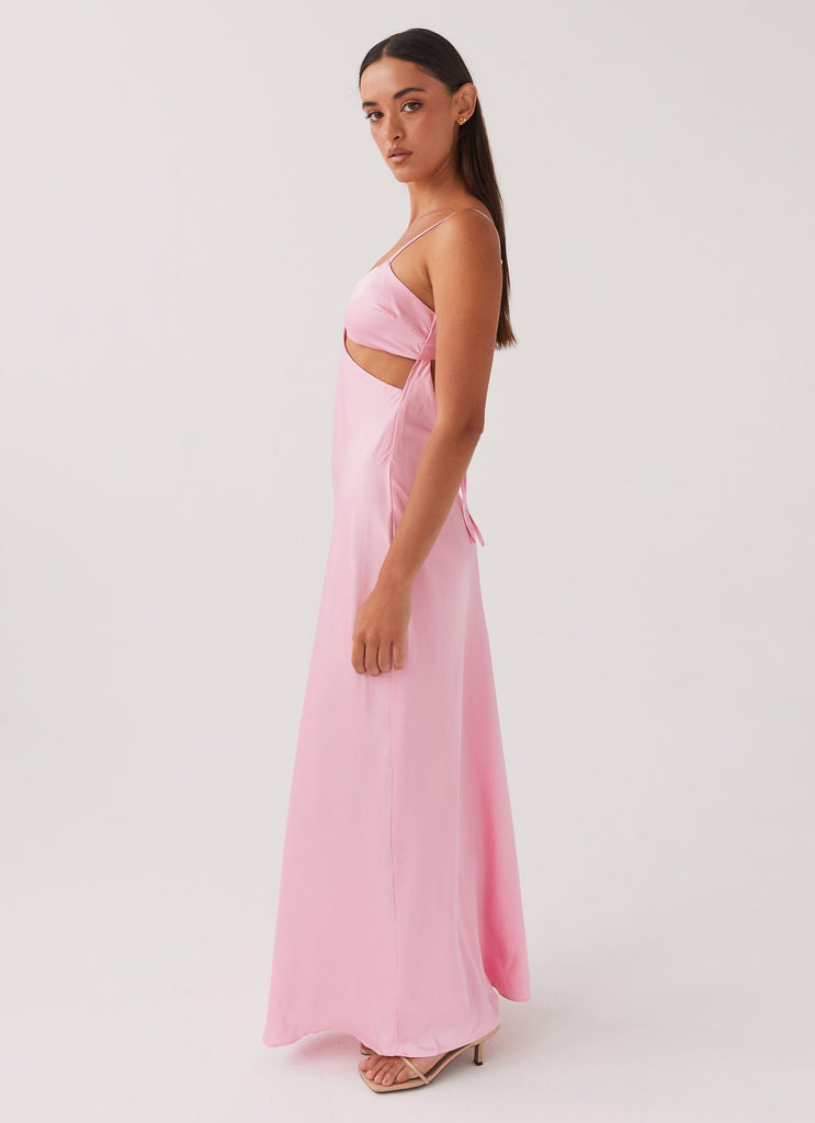 Womens Pretty In Pink Maxi Dress in the colour Rose Quartz in front of a light grey background