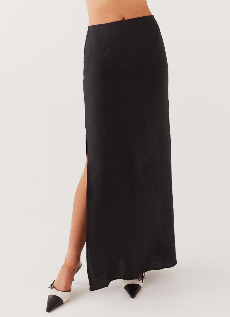 Valencia Villa Maxi Skirt - Black