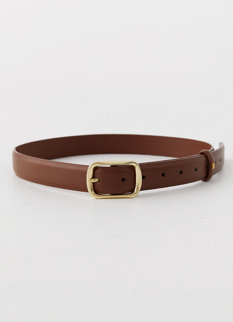 Womens Alessi Belt in the colour Brown in front of a light grey background