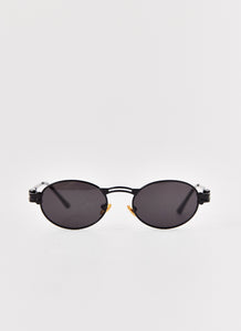 Womens Starbeam Sunglasses in the colour Black in front of a light grey background