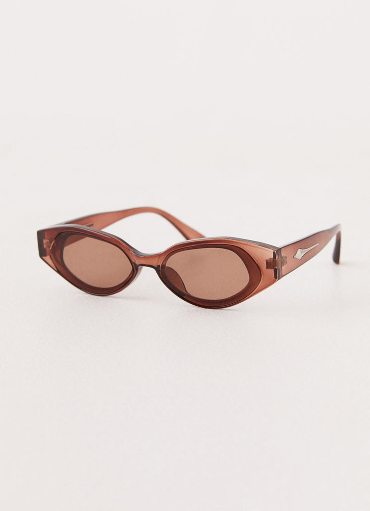 Womens Laffrey Sunglasses in the colour Brown in front of a light grey background