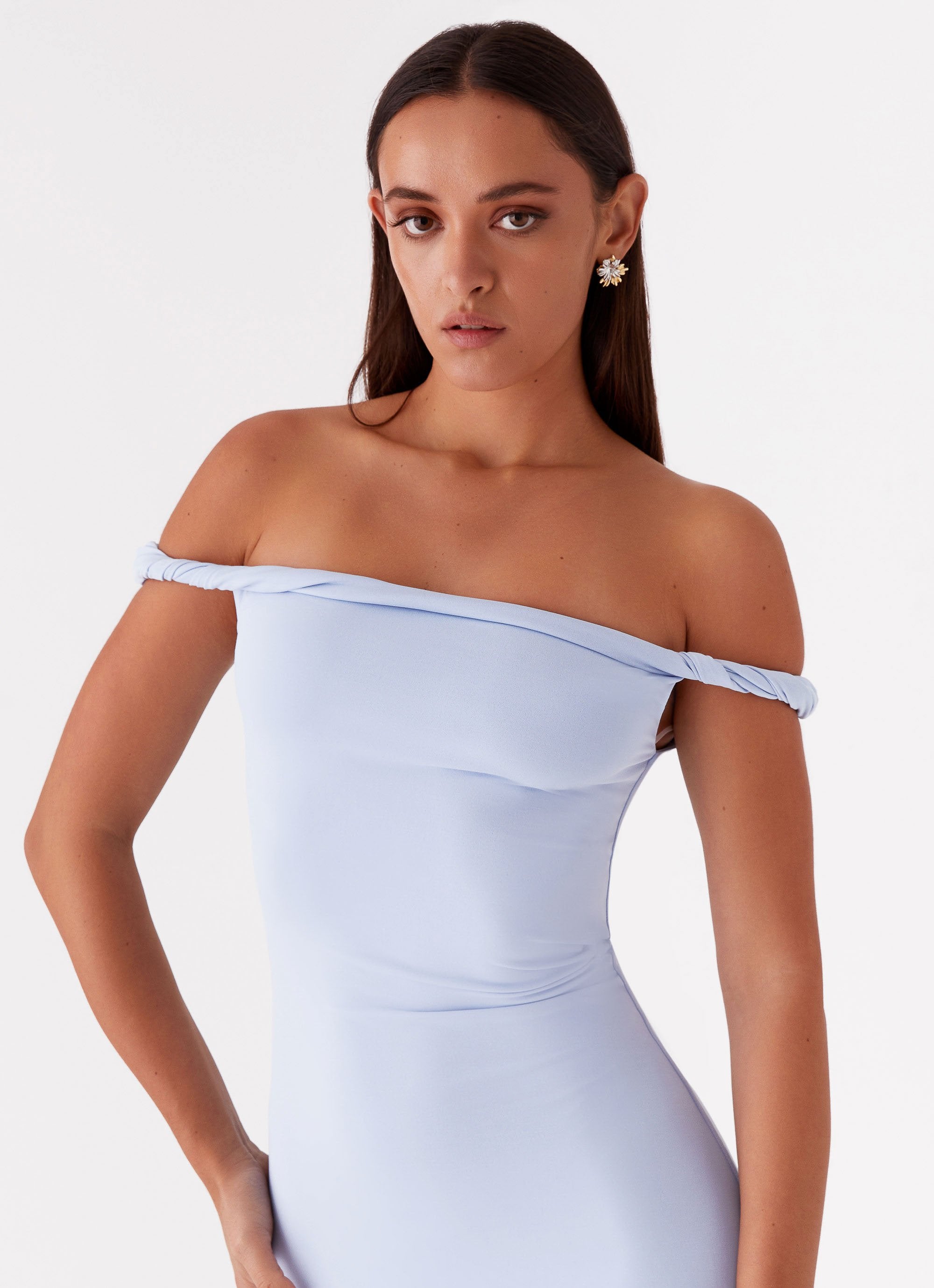arabella twist shoulder maxi dress Peppermayo Exclusive Arabella Twist Shoulder Mini Dress
