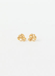 Womens Theodora Mini Earring in the colour Gold in front of a light grey background