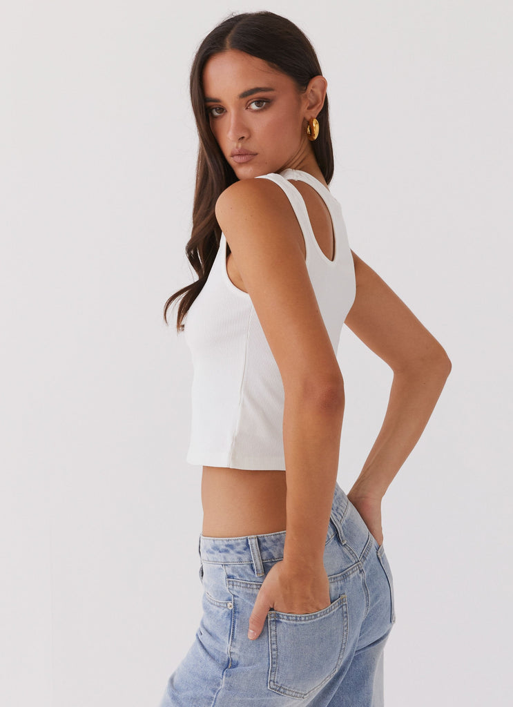 Isla Cut Out Tank Top - White