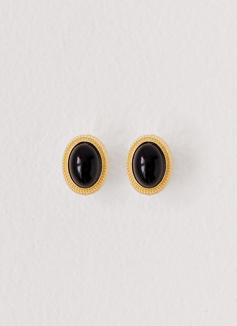 Calais Opal Earrings - Black