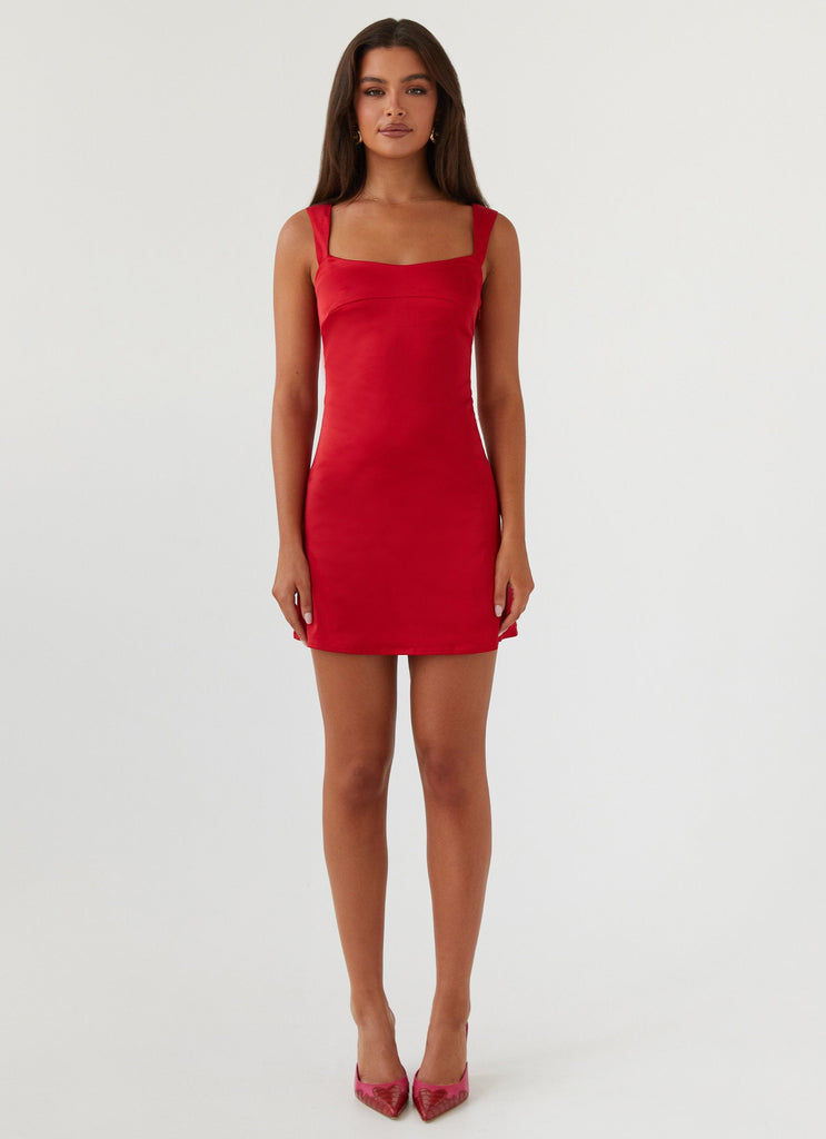 Odette Satin Mini Dress - Red Odette Satin Mini Dress - Red