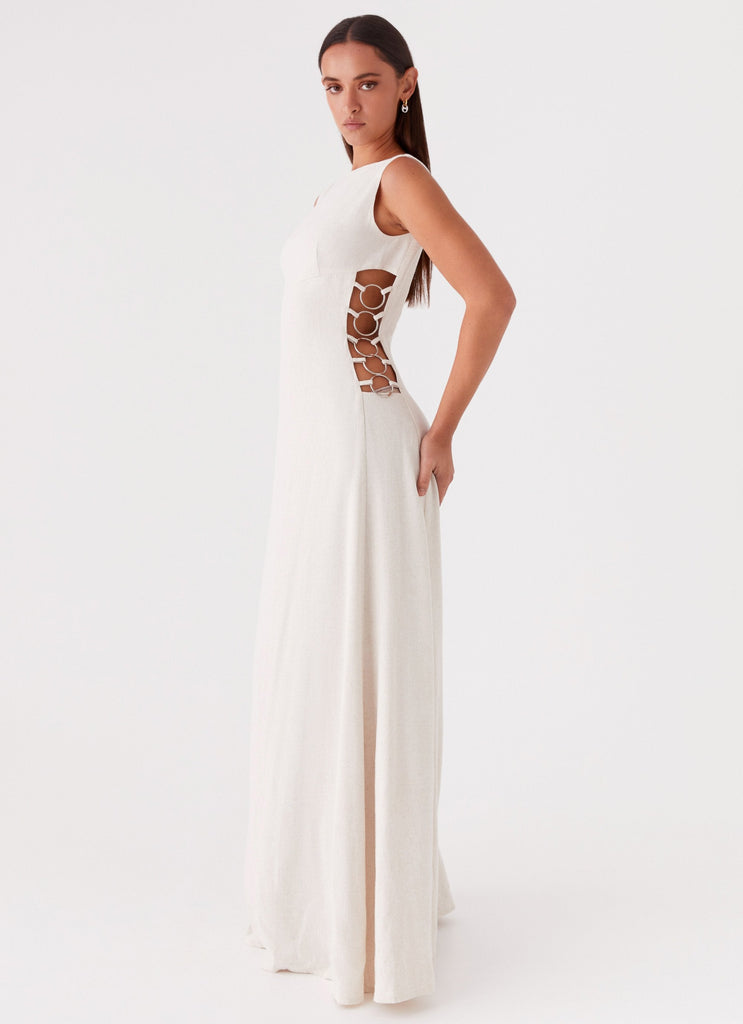 Catherine Linen Maxi Dress Oatmeal