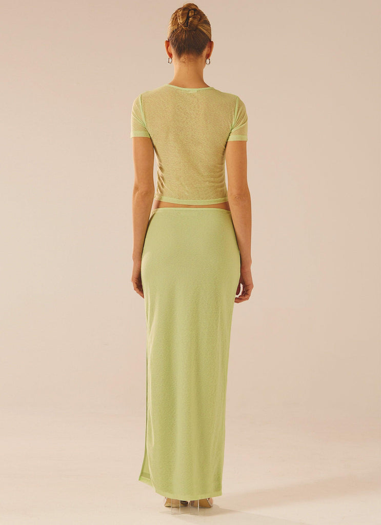 Just Like Magic Maxi Skirt - Lime - Peppermayo