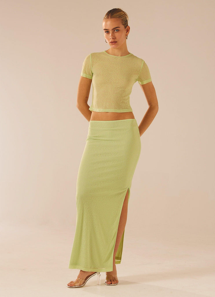 Just Like Magic Maxi Skirt - Lime - Peppermayo