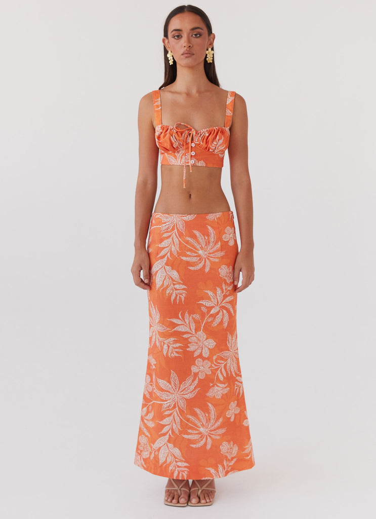 Love From Cabo Linen Top - Tropic Sunset