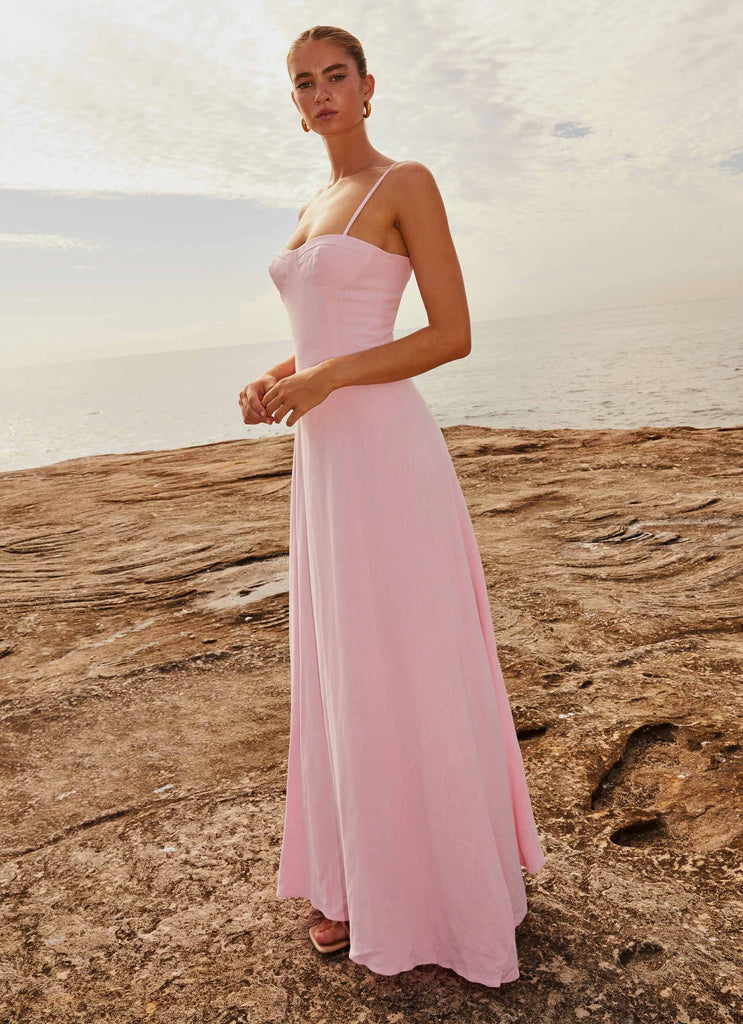 Angelina Linen Maxi Dress - Pink Petal Peppermayo Canada Angelina Linen Maxi Dress - Pink Petal Peppermayo Canada