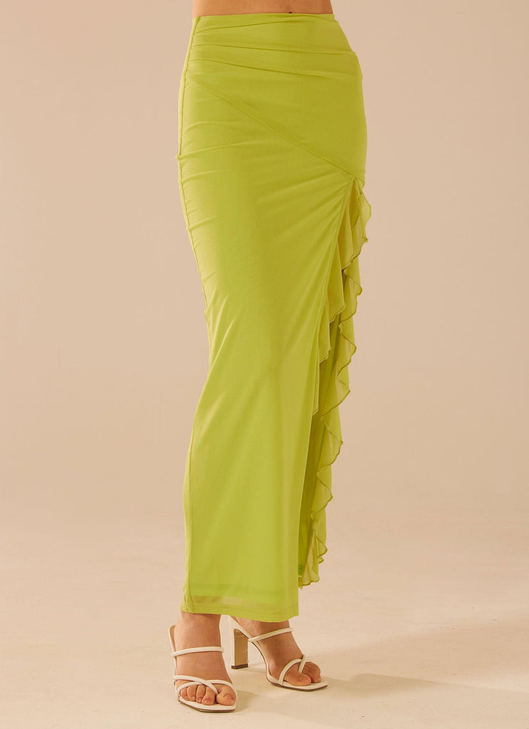 Bittersweet Mesh Maxi Skirt - Fern - Peppermayo