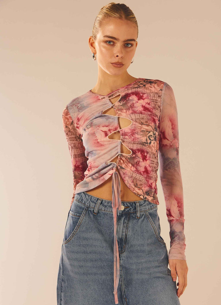 Shut Down Long Sleeve Top - Marbella Floral