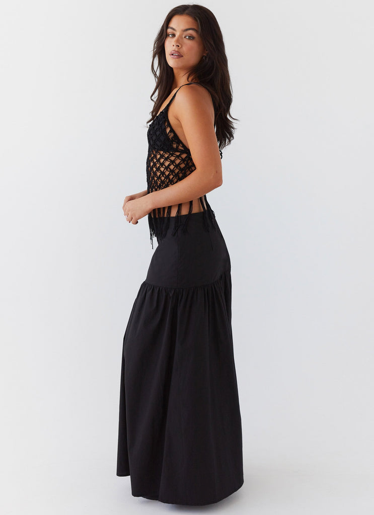 Dreamcatcher Tiered Maxi Skirt - Black