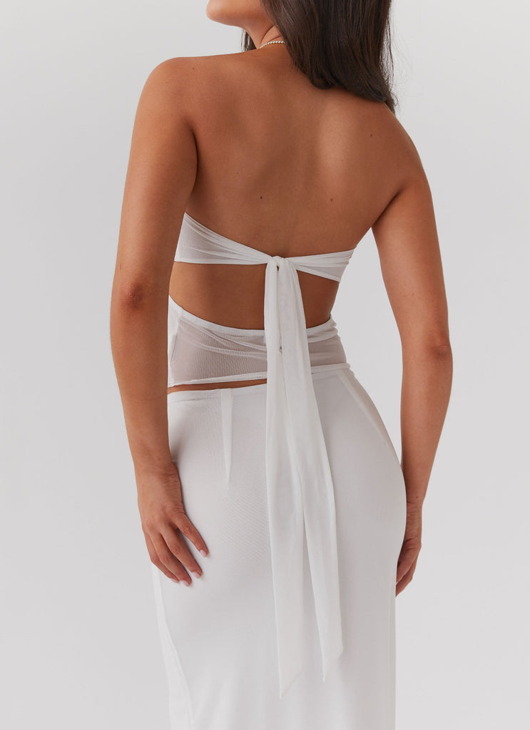 Look At Me Strapless Top - White