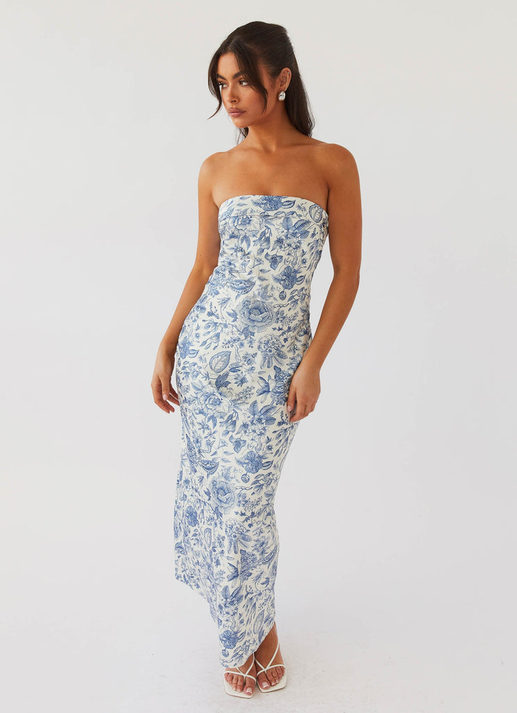 Summer Lover Maxi Dress Blue Paisley Peppermayo Canada