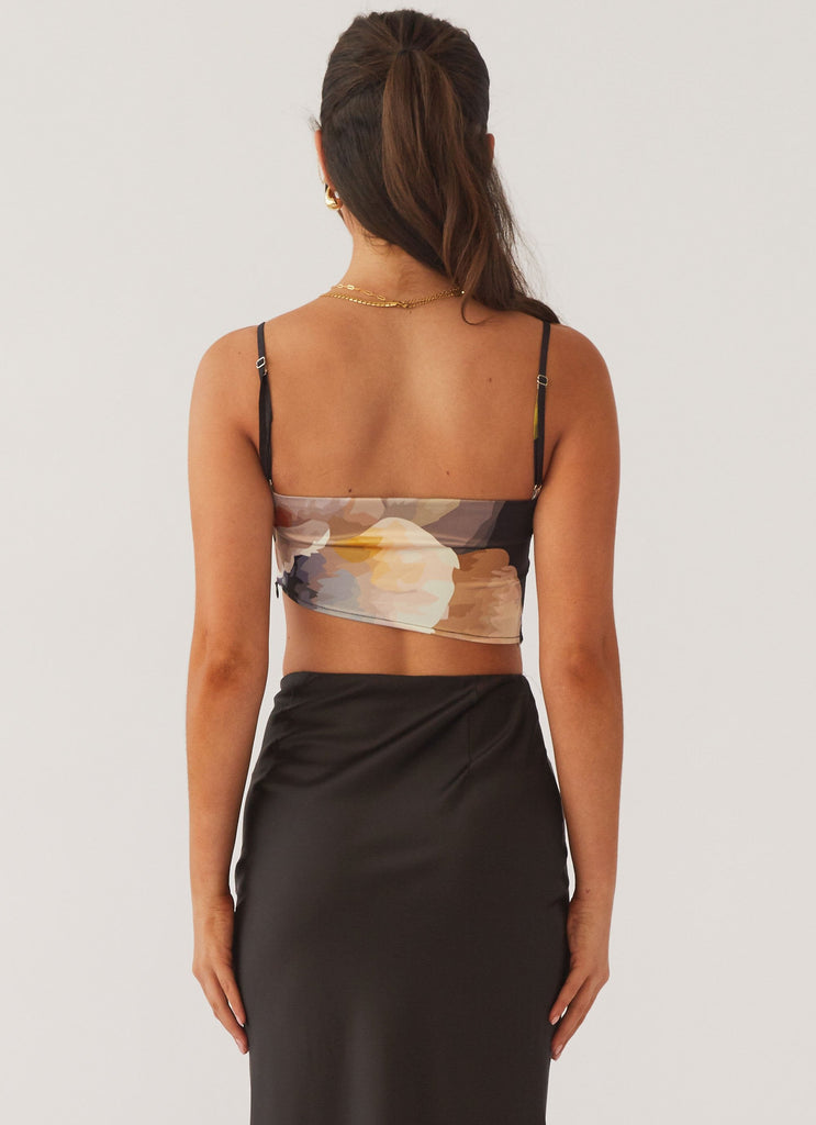 Womens Secret Charm Crop Top in the colour Black Orchid in front of a light grey background