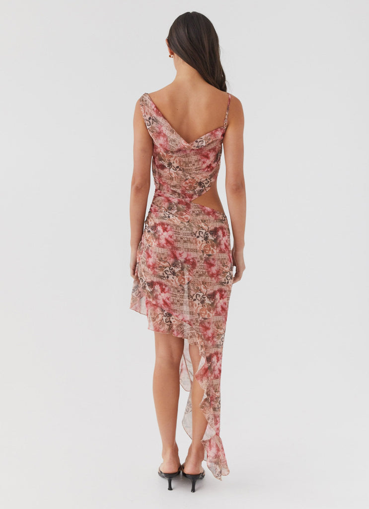 Womens Law Of Attraction Midi Dress in the colour Palais Floral in front of a light grey background