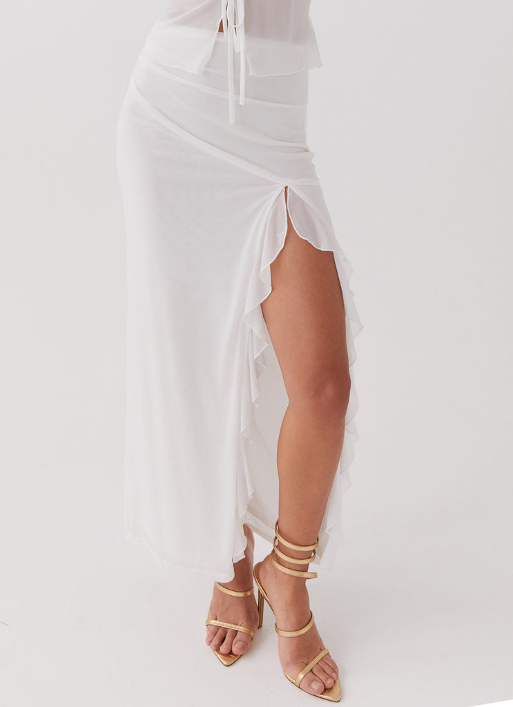 Bittersweet Mesh Maxi Skirt - Snow