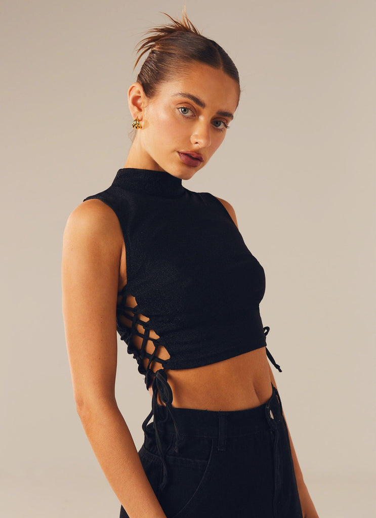 Levitate Crop Top - Black Moonlight - Peppermayo