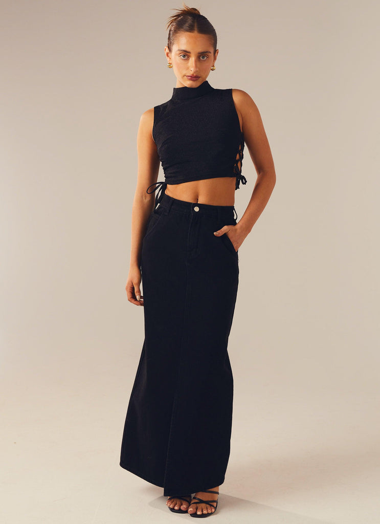 Levitate Crop Top - Black Moonlight - Peppermayo