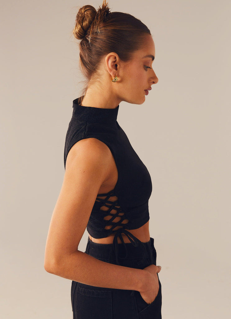 Levitate Crop Top - Black Moonlight - Peppermayo