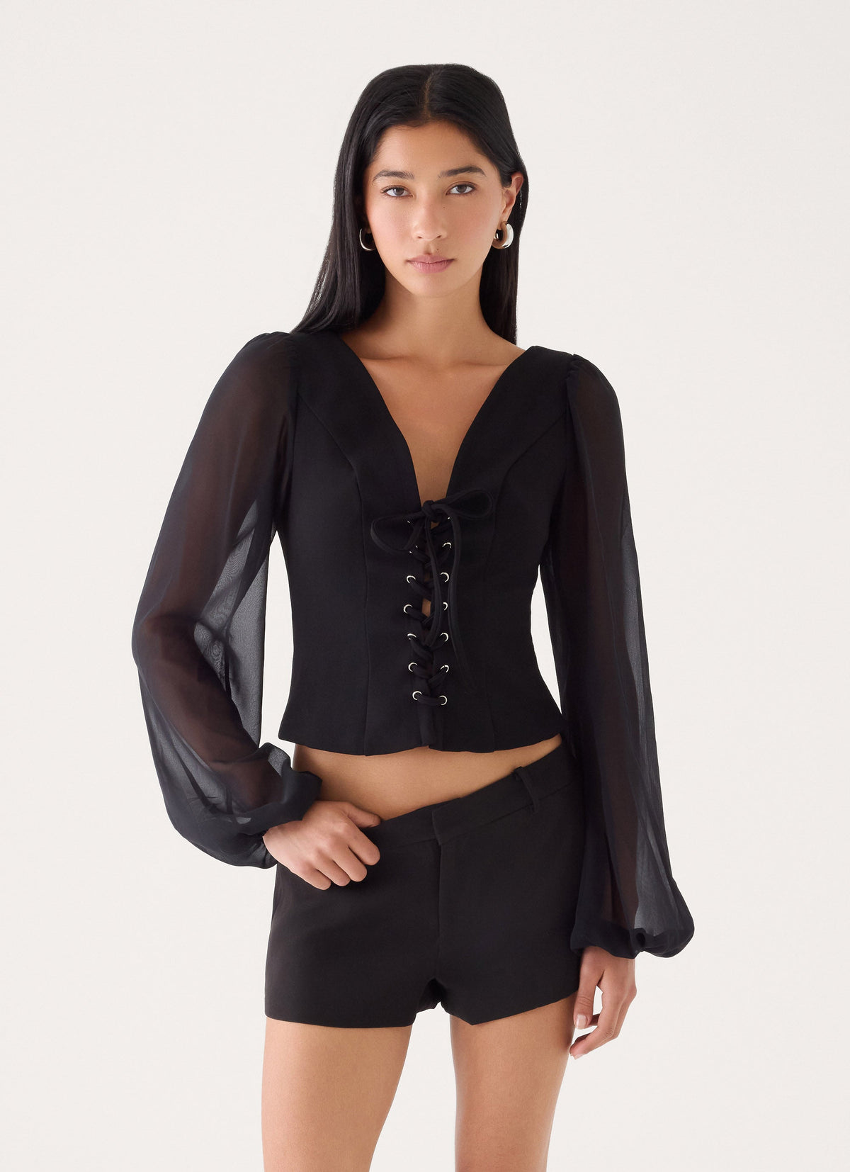 Phantom Long Sleeve Top - Black