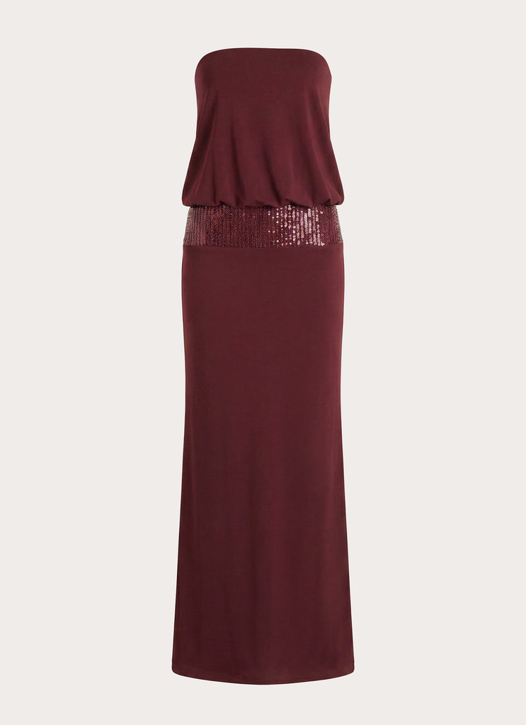 Posine Strapless Maxi Dress - Maroon