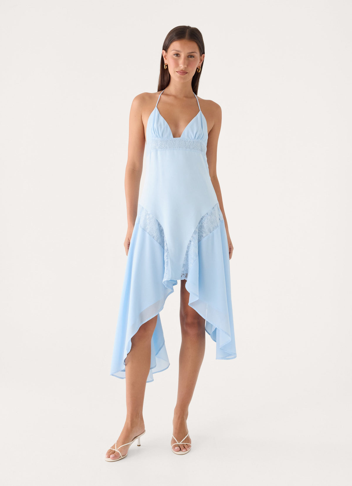 Prilla Asymmetric Midi Dress - Blue