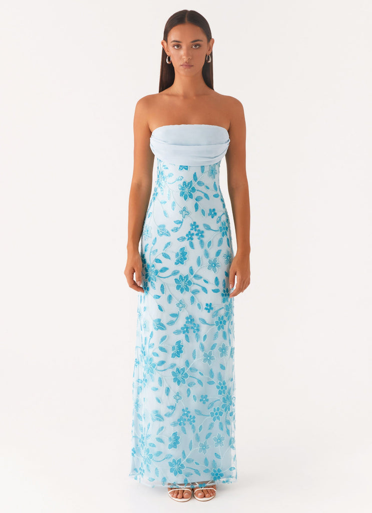 Prism Beaded Maxi Dress - Blue