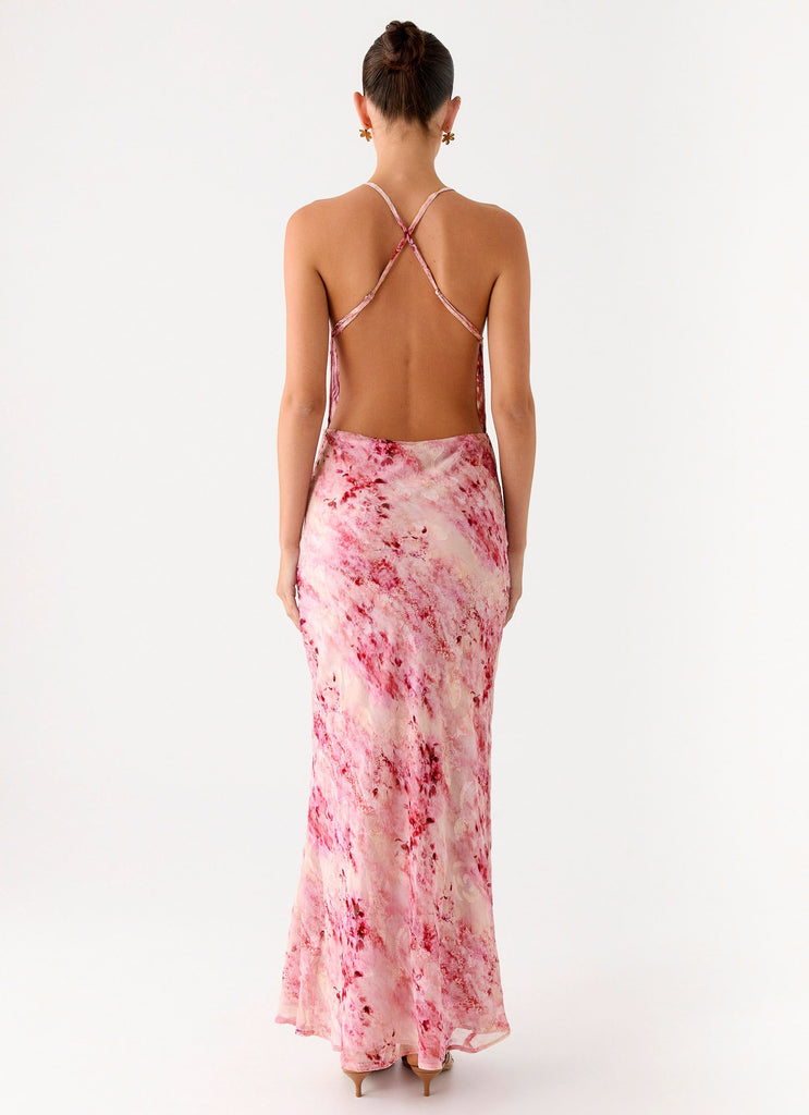 Pure Heart Cowl Maxi Dress - Pink