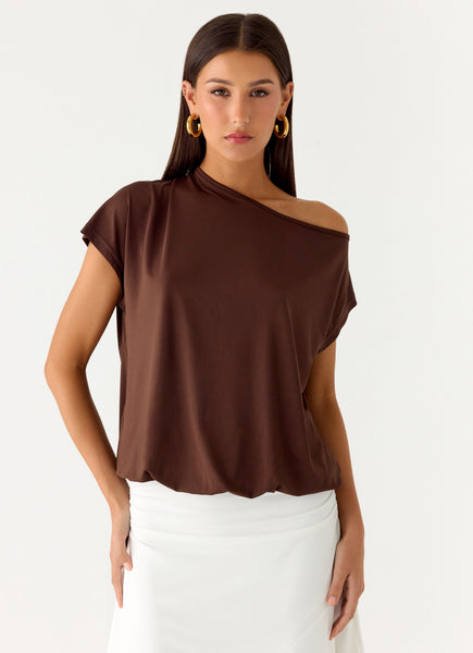 Raeni Off Shoulder Top - Chocolate – Peppermayo Canada