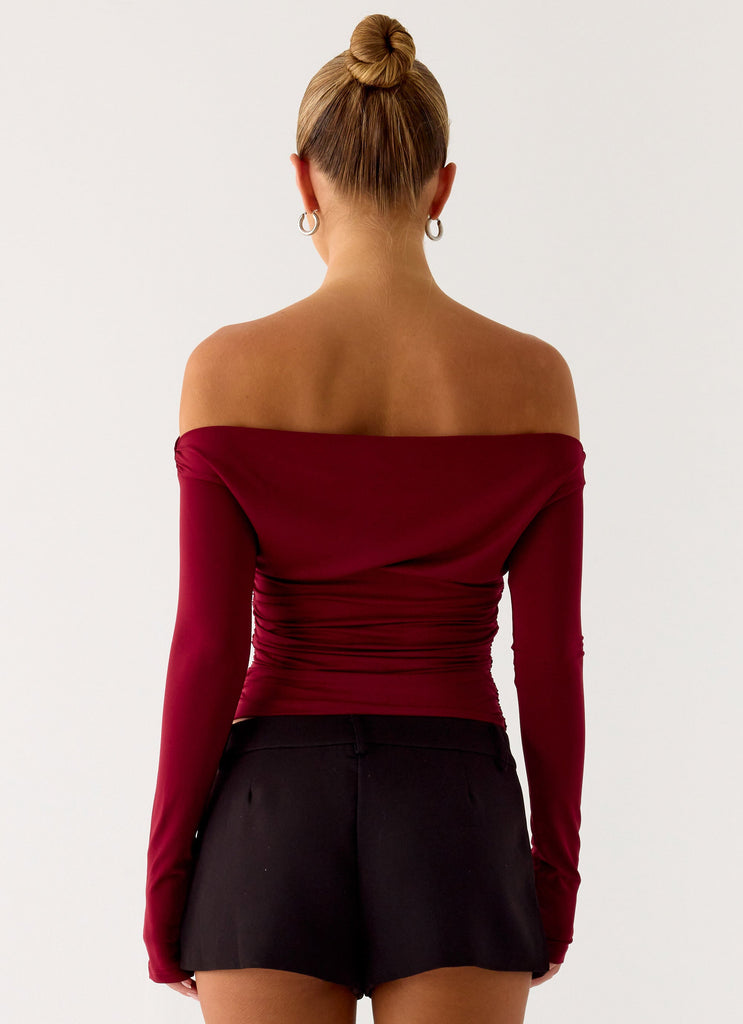 Reva Long Sleeve Top - Maroon