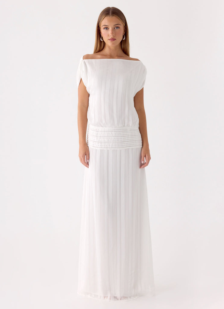 Rexi One Shoulder Maxi Dress - White