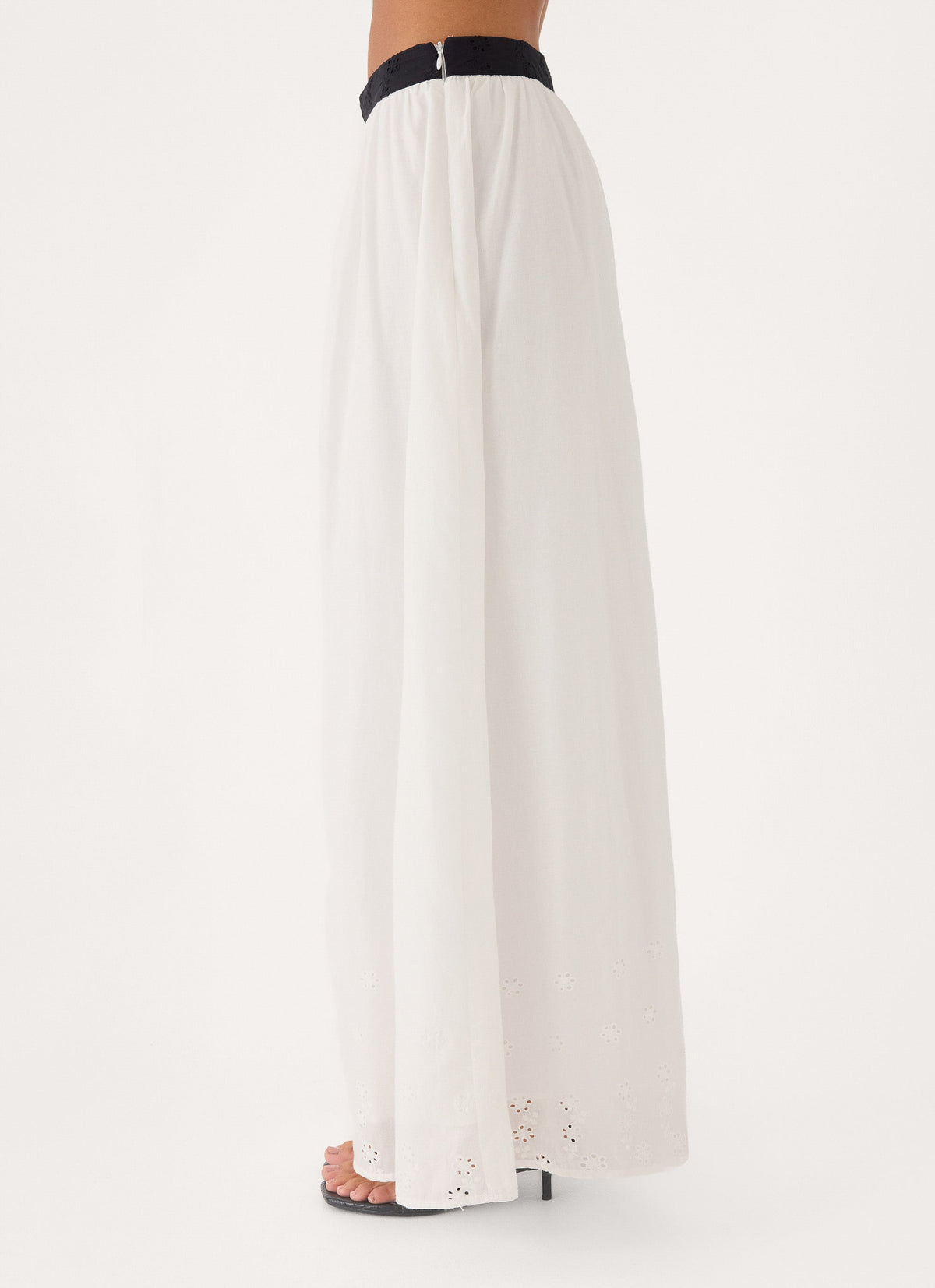 Ribbon Theory Maxi Skirt - Ivory/Black