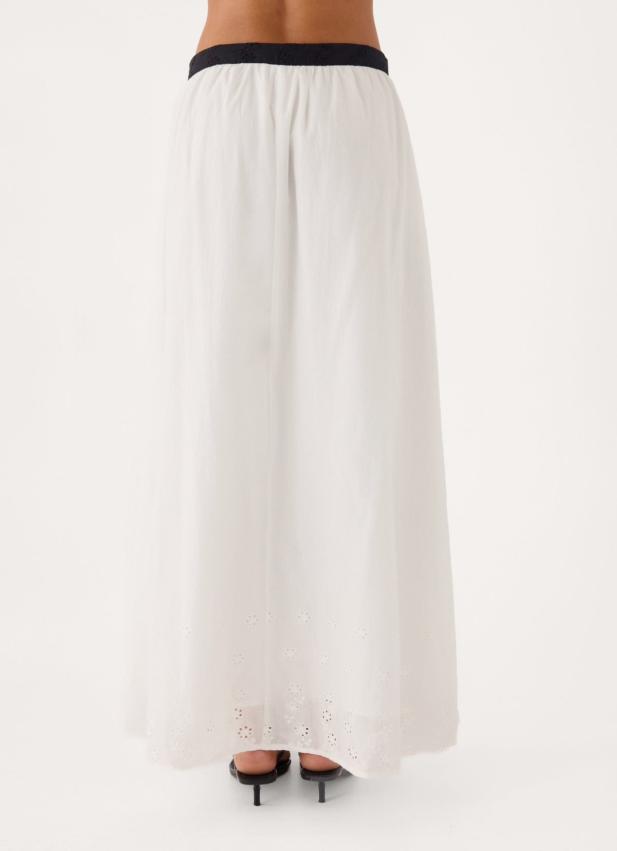 Ribbon Theory Maxi Skirt - Ivory/Black