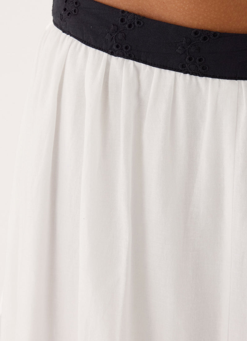 Ribbon Theory Maxi Skirt - Ivory/Black
