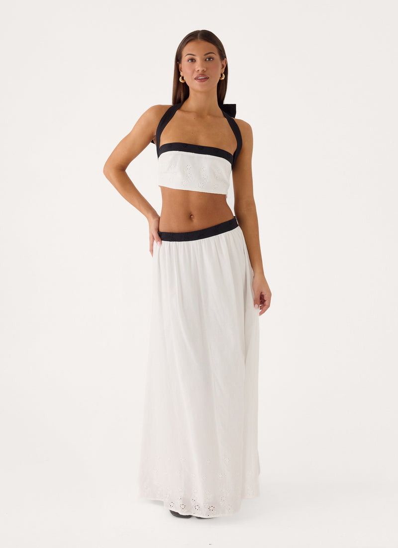 Ribbon Theory Maxi Skirt - Ivory/Black
