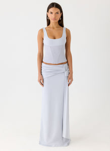 Romana Maxi Skirt - Misty Blue