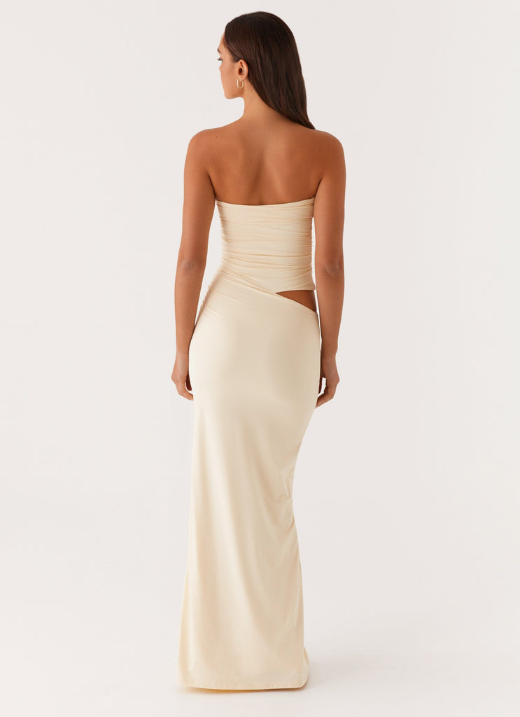 Romee Strapless Maxi Dress - Pastel Yellow