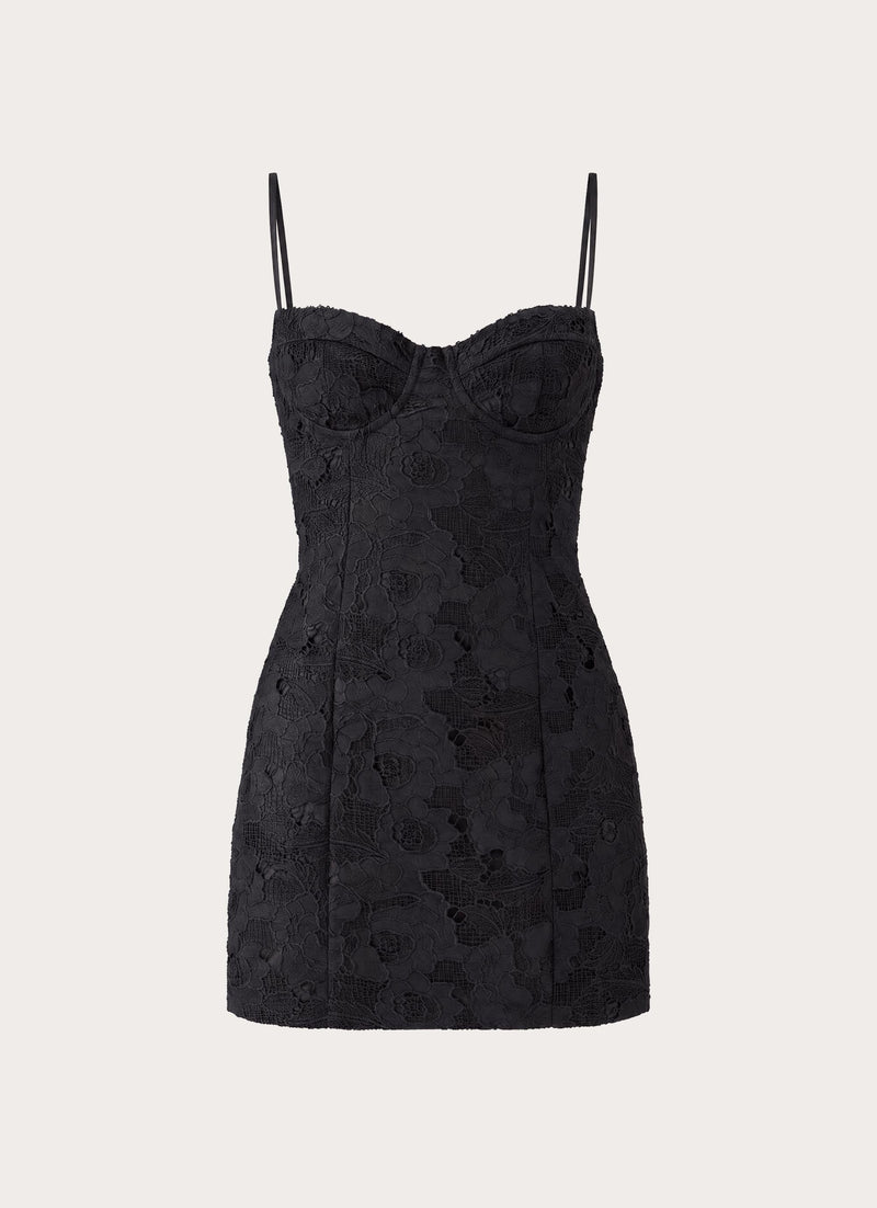 Ruelle Lace Mini Dress - Black