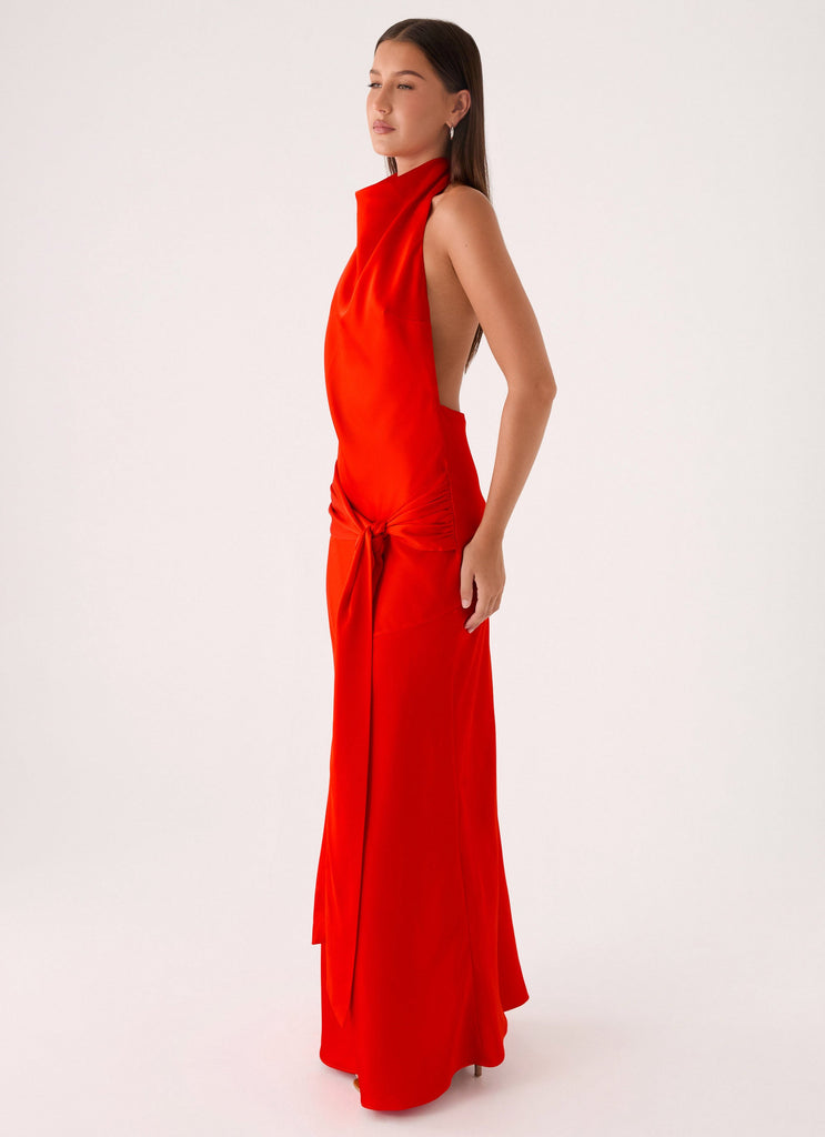 Rumina Sash Maxi Dress - Tangerine