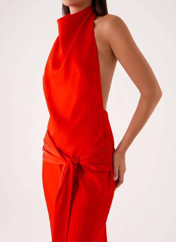 Rumina Sash Maxi Dress - Tangerine