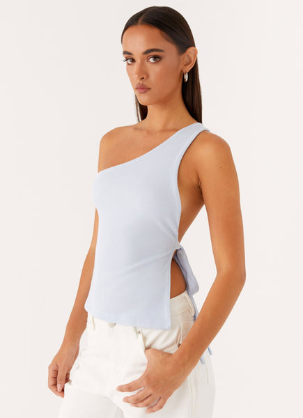 Safiya One Shoulder Top - Blue – Peppermayo Canada