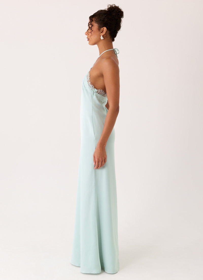 Samaria Halter Maxi Dress - Aqua