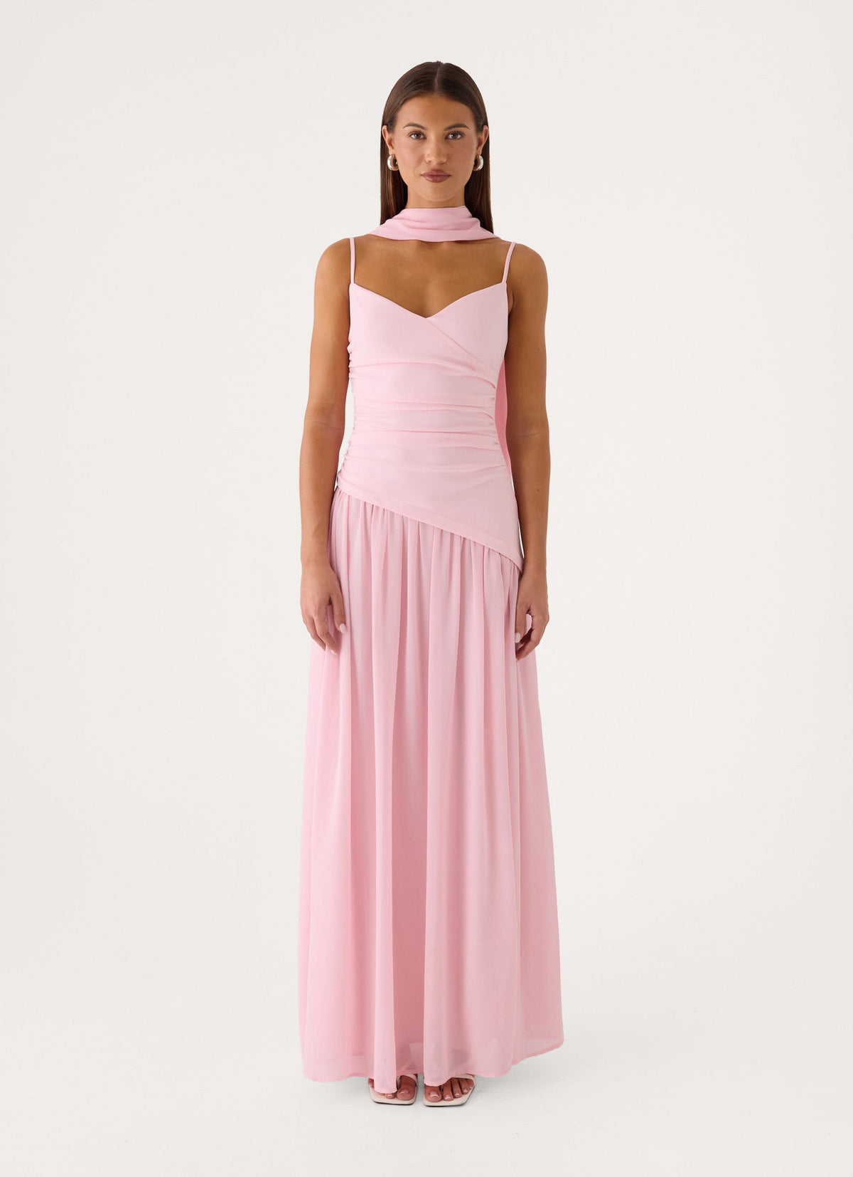Sancha Scarf Maxi Dress - Soft Pink