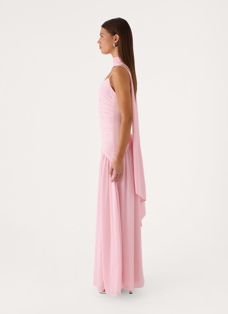 Sancha Scarf Maxi Dress - Soft Pink