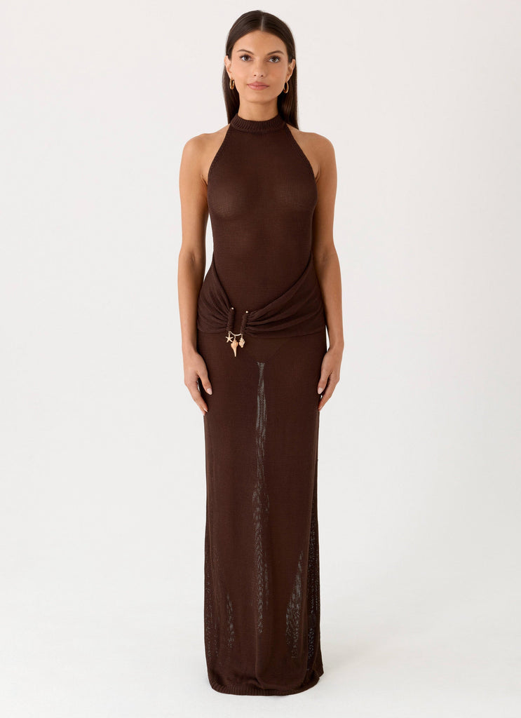 Saoirse Knit Maxi Dress - Chocolate