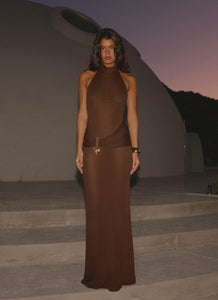 Saoirse Knit Maxi Dress - Chocolate